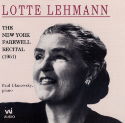 Lotte Lehmann: New York Farewell Recital (1951) (CD)