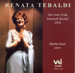 Renata Tebaldi: The New York Farewell Recital (1976) (CD)